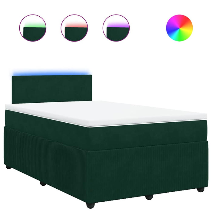 Pat box spring cu saltea, verde închis, 120x190 cm, catifea - WALTI WALTI