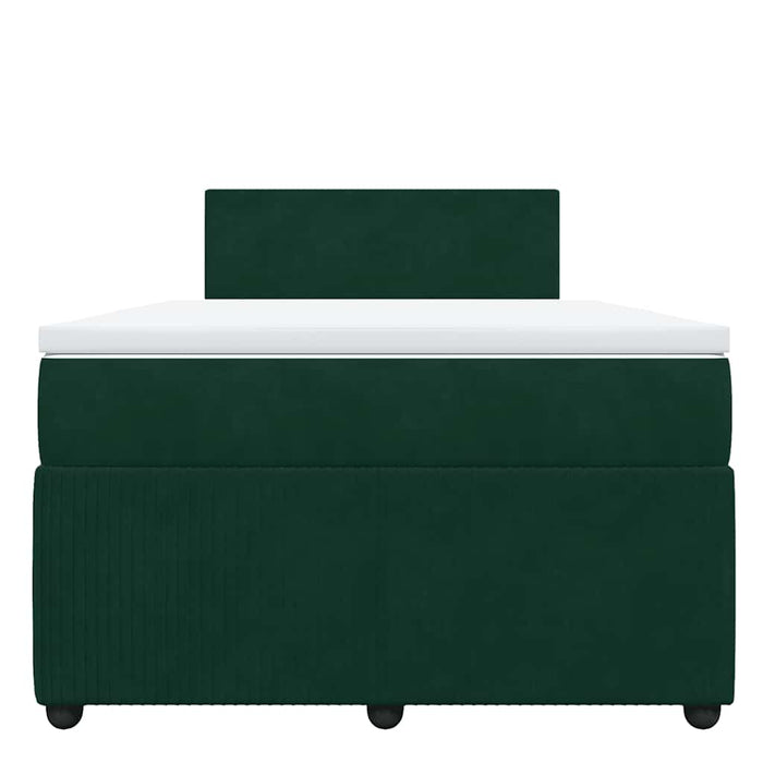 Pat box spring cu saltea, verde închis, 120x190 cm, catifea - WALTI WALTI