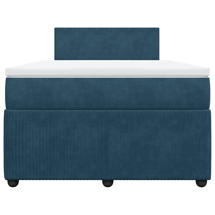 Pat box spring cu saltea, albastru, 120x190 cm, catifea - WALTI WALTI