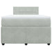 Pat box spring cu saltea, gri deschis, 120x190 cm, catifea - WALTI WALTI
