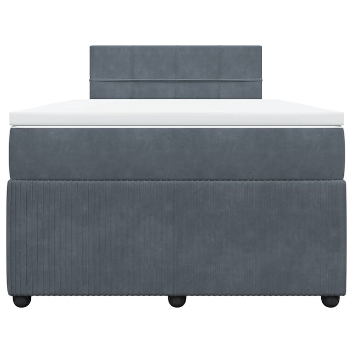 Pat box spring cu saltea, gri închis, 120x190 cm, catifea - WALTI WALTI
