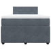 Pat box spring cu saltea, gri închis, 120x190 cm, catifea - WALTI WALTI