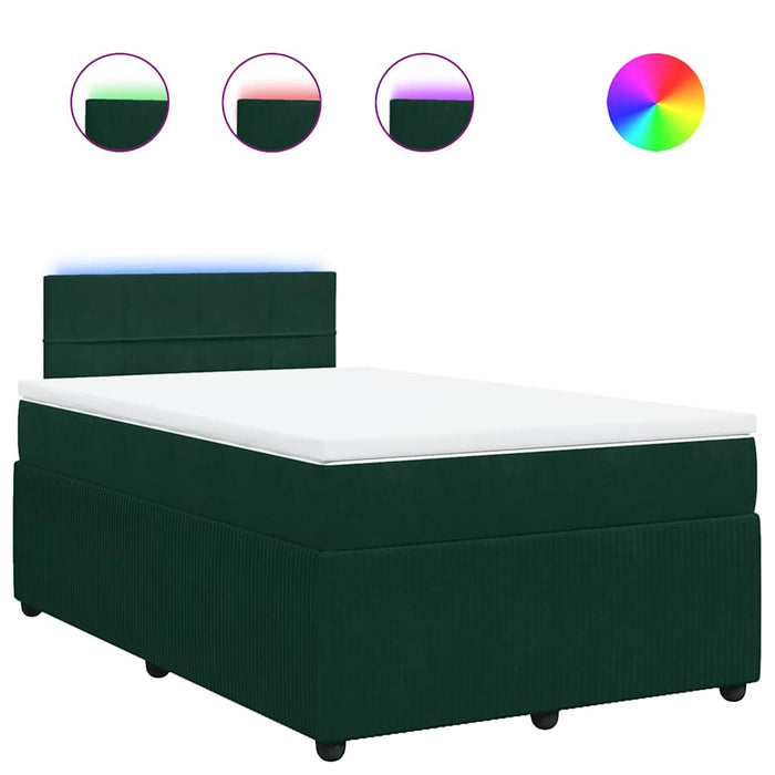 Pat box spring cu saltea, verde închis, 120x190 cm, catifea - WALTI WALTI