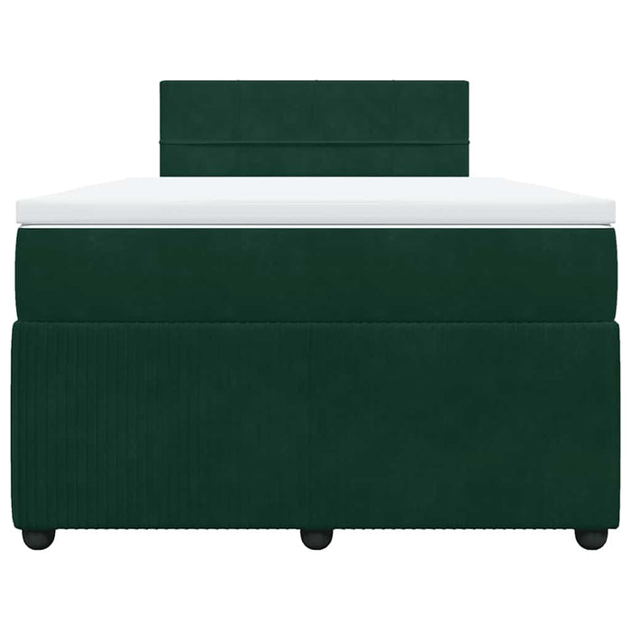 Pat box spring cu saltea, verde închis, 120x190 cm, catifea - WALTI WALTI