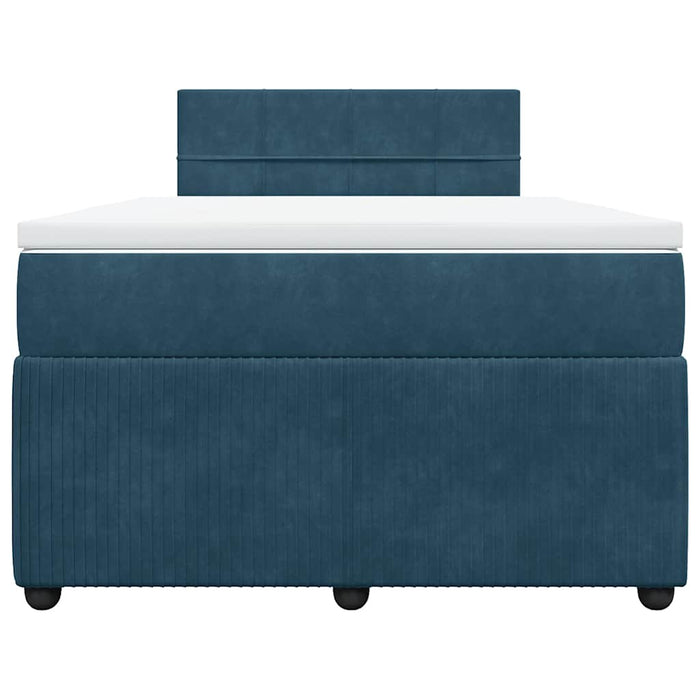 Pat box spring cu saltea, albastru, 120x190 cm, catifea - WALTI WALTI