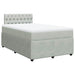 Pat box spring cu saltea, gri deschis, 120x190 cm, catifea - WALTI WALTI