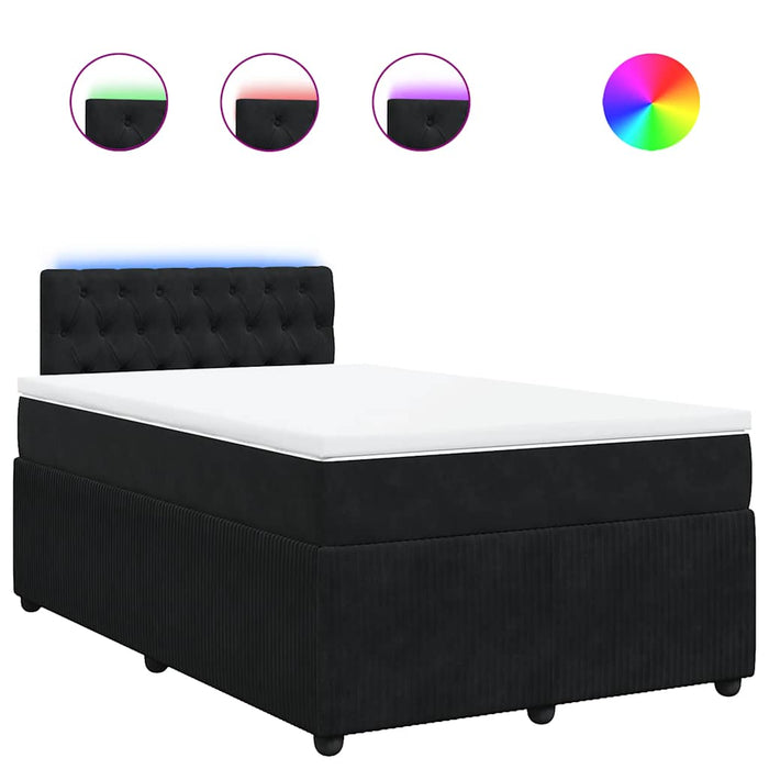 Pat box spring cu saltea, negru, 120x190 cm, catifea - WALTI WALTI