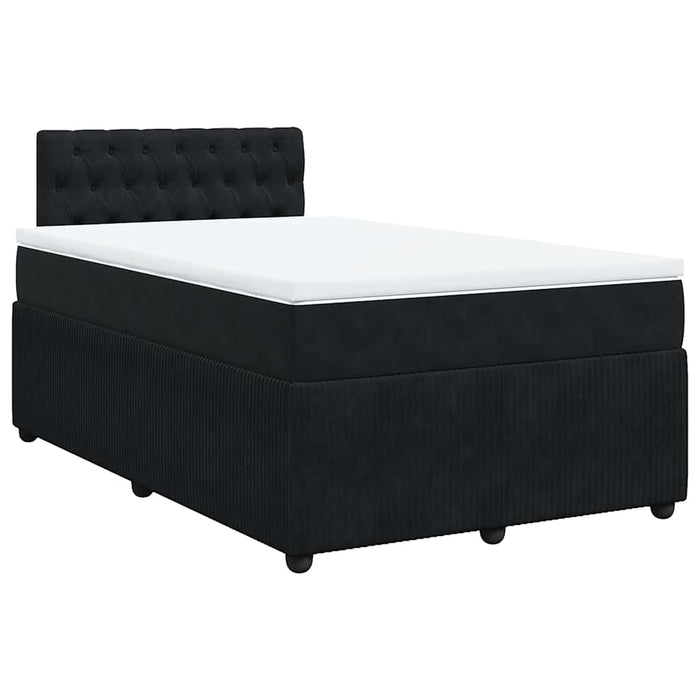 Pat box spring cu saltea, negru, 120x190 cm, catifea - WALTI WALTI