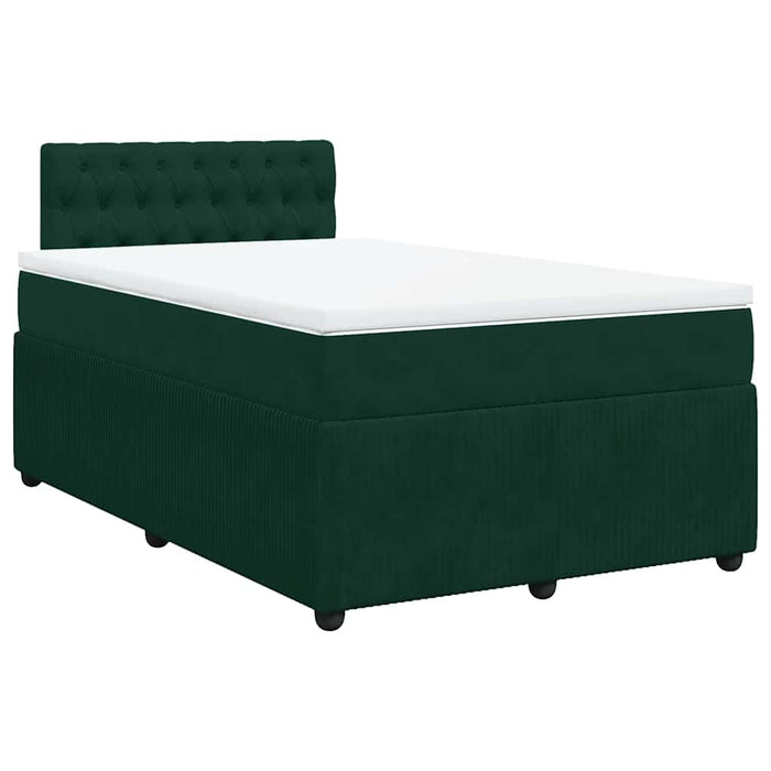Pat box spring cu saltea, verde închis, 120x190 cm, catifea - WALTI WALTI