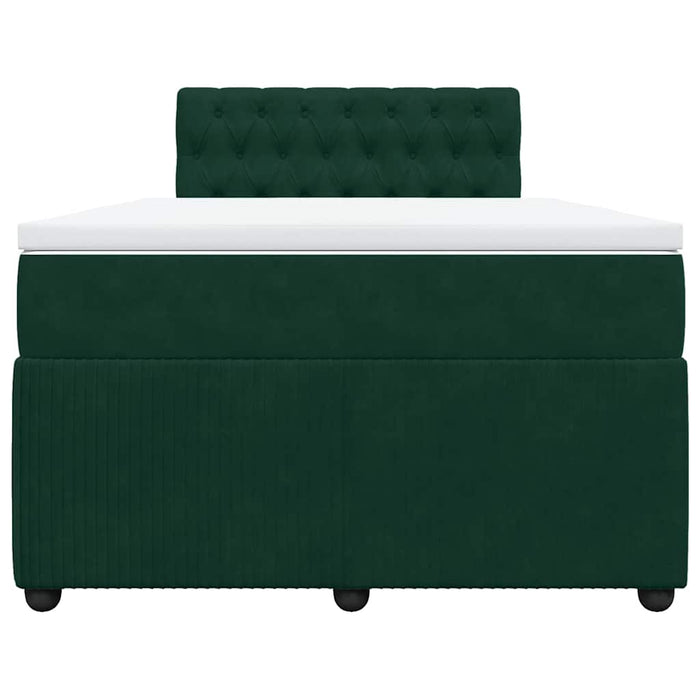 Pat box spring cu saltea, verde închis, 120x190 cm, catifea - WALTI WALTI
