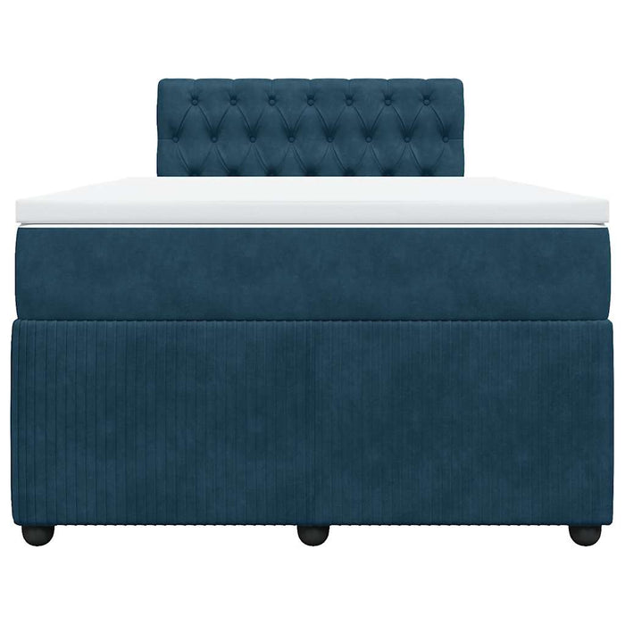Pat box spring cu saltea, albastru, 120x190 cm, catifea - WALTI WALTI