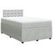 Pat box spring cu saltea, gri deschis, 120x190 cm, catifea - WALTI WALTI