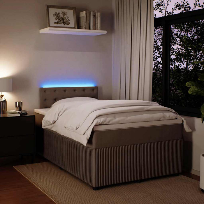 Pat box spring cu saltea, gri deschis, 120x190 cm, catifea - WALTI WALTI