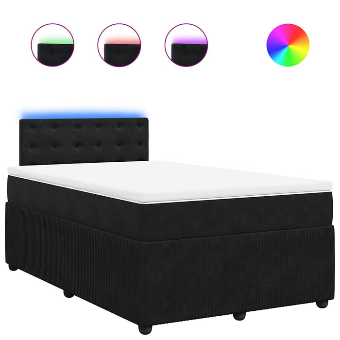 Pat box spring cu saltea, negru, 120x190 cm, catifea - WALTI WALTI