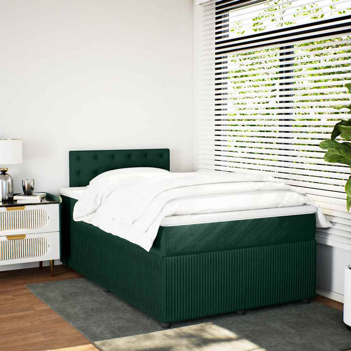 Pat box spring cu saltea, verde închis, 120x190 cm, catifea - WALTI WALTI