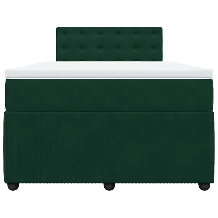 Pat box spring cu saltea, verde închis, 120x190 cm, catifea - WALTI WALTI