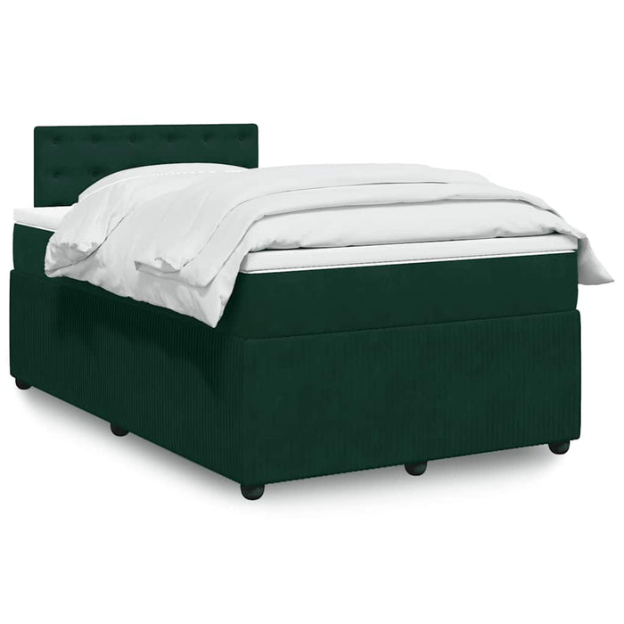 Pat box spring cu saltea, verde închis, 120x190 cm, catifea - WALTI WALTI