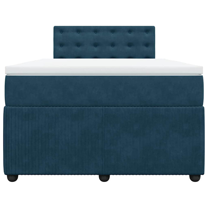 Pat box spring cu saltea, albastru, 120x190 cm, catifea - WALTI WALTI