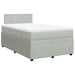 Pat continental cu saltea, gri deschis, 120x200 cm, catifea - WALTI WALTI