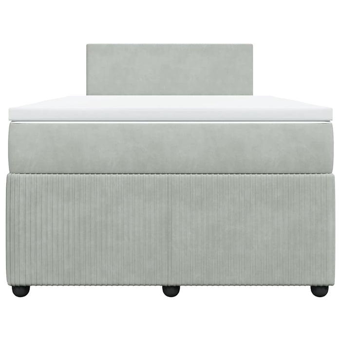 Pat continental cu saltea, gri deschis, 120x200 cm, catifea - WALTI WALTI