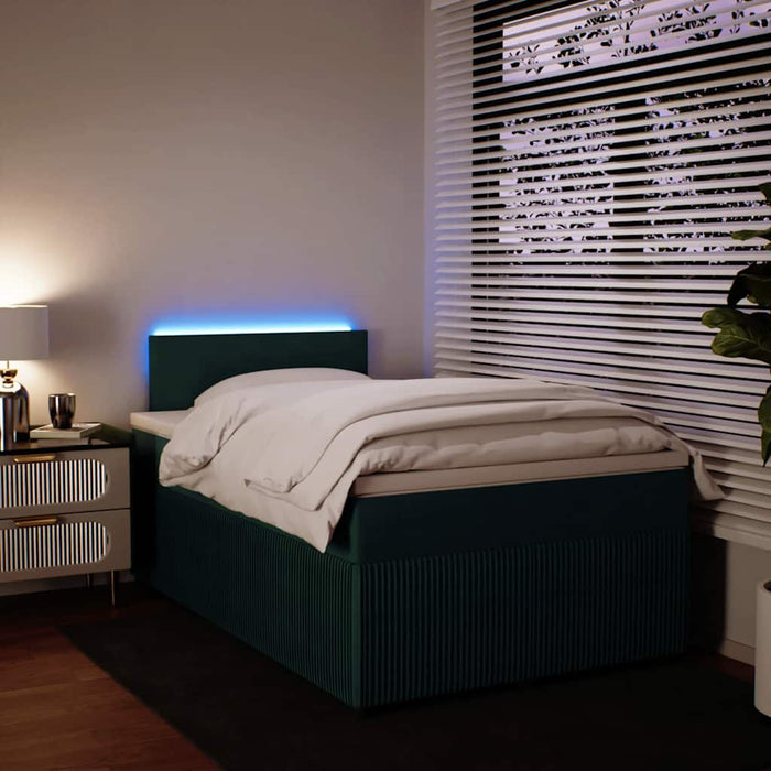 Pat box spring cu saltea, verde închis, 120x200 cm, catifea - WALTI WALTI