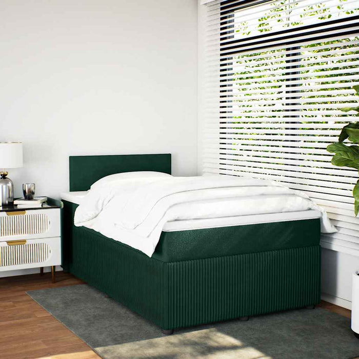 Pat box spring cu saltea, verde închis, 120x200 cm, catifea - WALTI WALTI