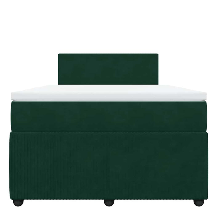 Pat box spring cu saltea, verde închis, 120x200 cm, catifea - WALTI WALTI