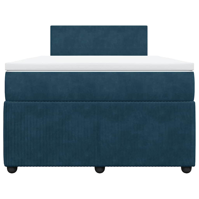Pat box spring cu saltea, albastru, 120x200 cm, catifea - WALTI WALTI