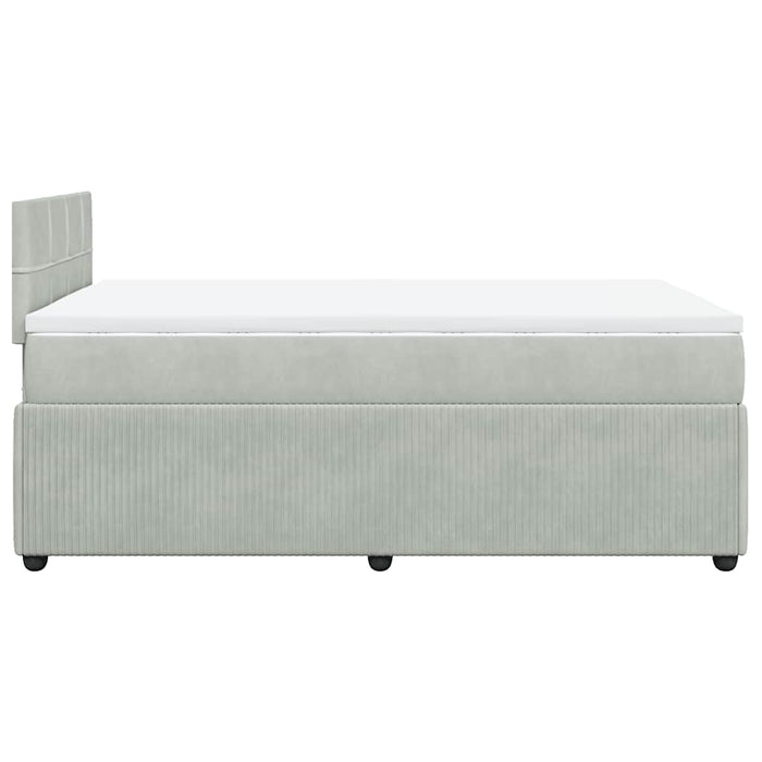 Pat continental cu saltea, gri deschis, 120x200 cm, catifea - WALTI WALTI