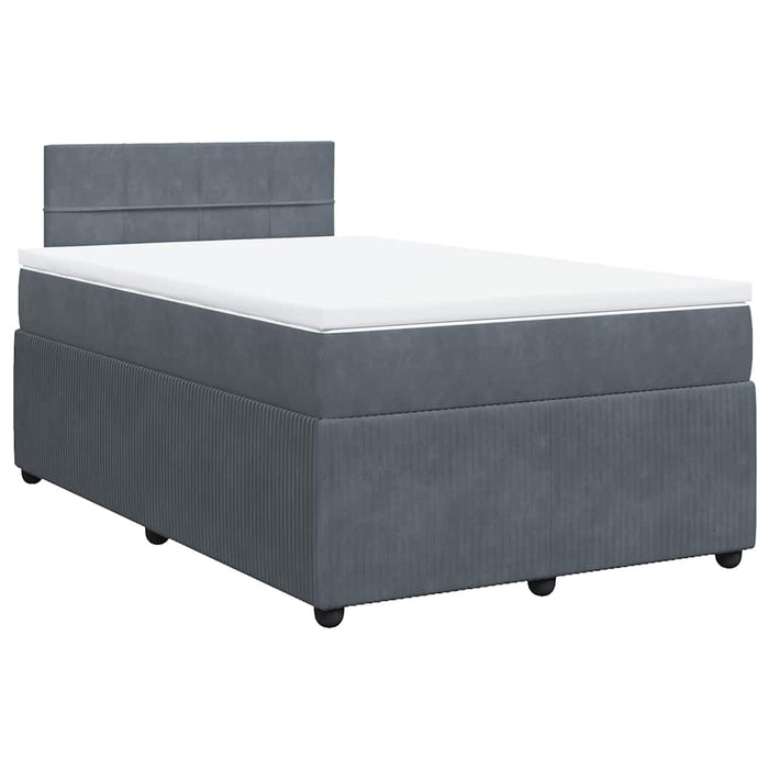 Pat box spring cu saltea, gri închis, 120x200 cm, catifea - WALTI WALTI