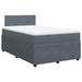 Pat box spring cu saltea, gri închis, 120x200 cm, catifea - WALTI WALTI