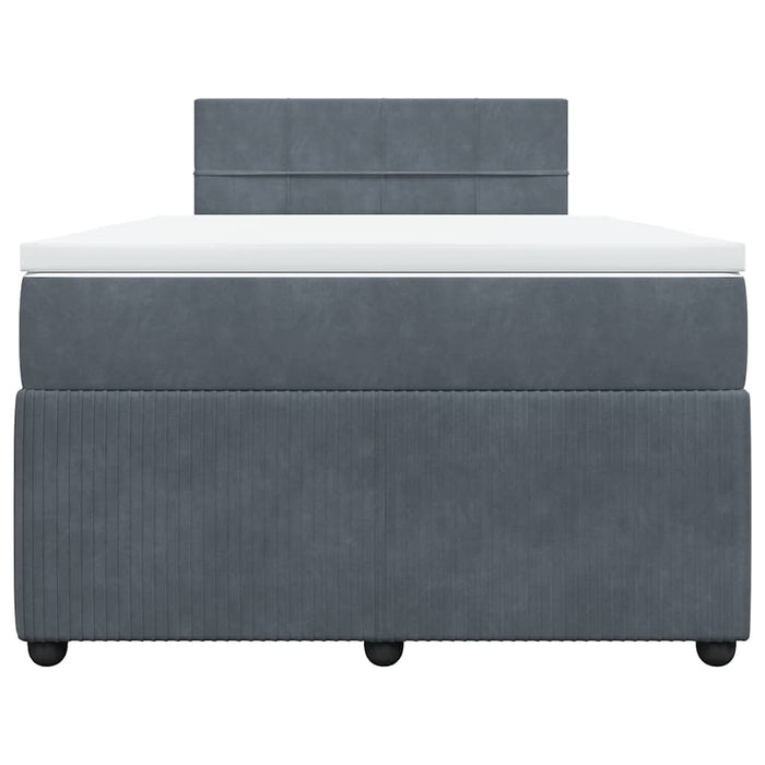 Pat box spring cu saltea, gri închis, 120x200 cm, catifea - WALTI WALTI