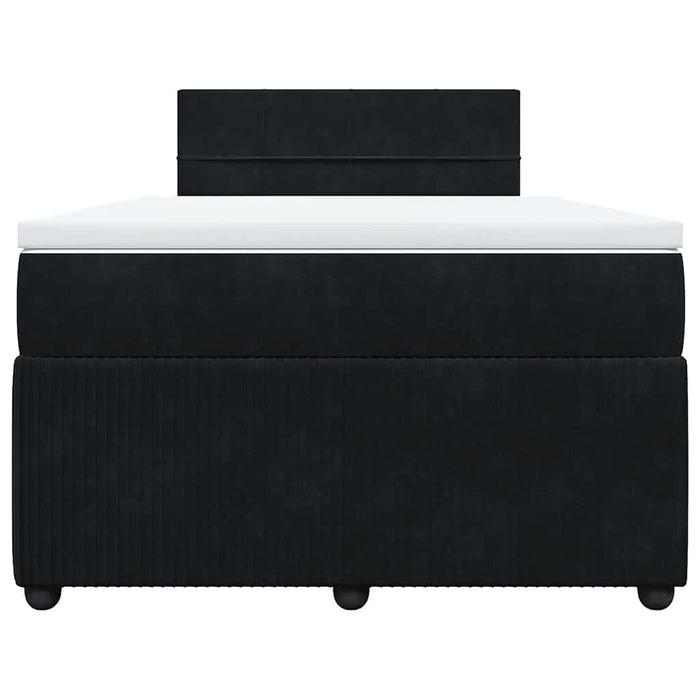 Pat box spring cu saltea, negru, 120x200 cm, catifea WALTI