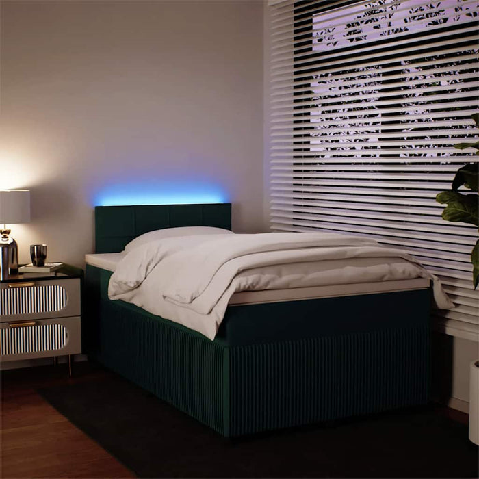 Pat box spring cu saltea, verde închis, 120x200 cm, catifea - WALTI WALTI