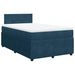 Pat box spring cu saltea, albastru, 120x200 cm, catifea - WALTI WALTI