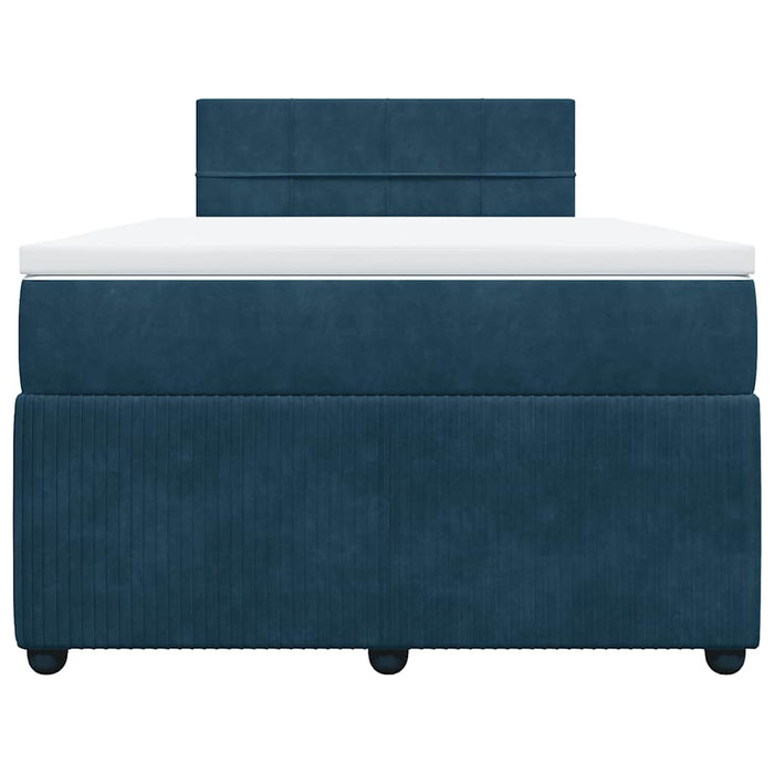 Pat box spring cu saltea, albastru, 120x200 cm, catifea - WALTI WALTI