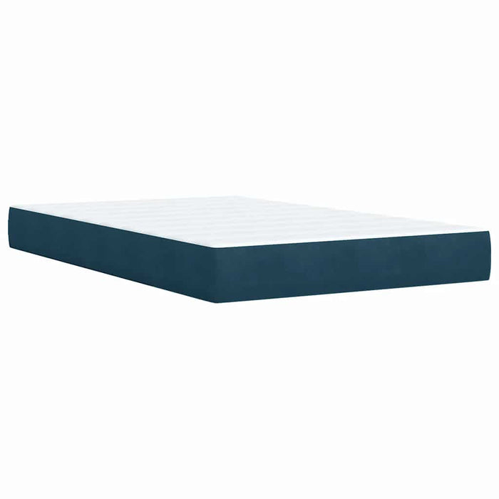 Pat box spring cu saltea, albastru, 120x200 cm, catifea - WALTI WALTI