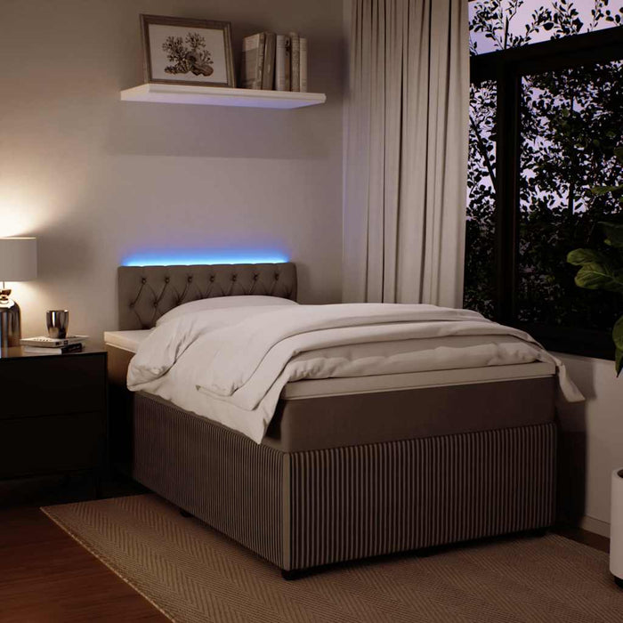 Pat continental cu saltea, gri deschis, 120x200 cm, catifea - WALTI WALTI
