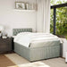 Pat continental cu saltea, gri deschis, 120x200 cm, catifea - WALTI WALTI