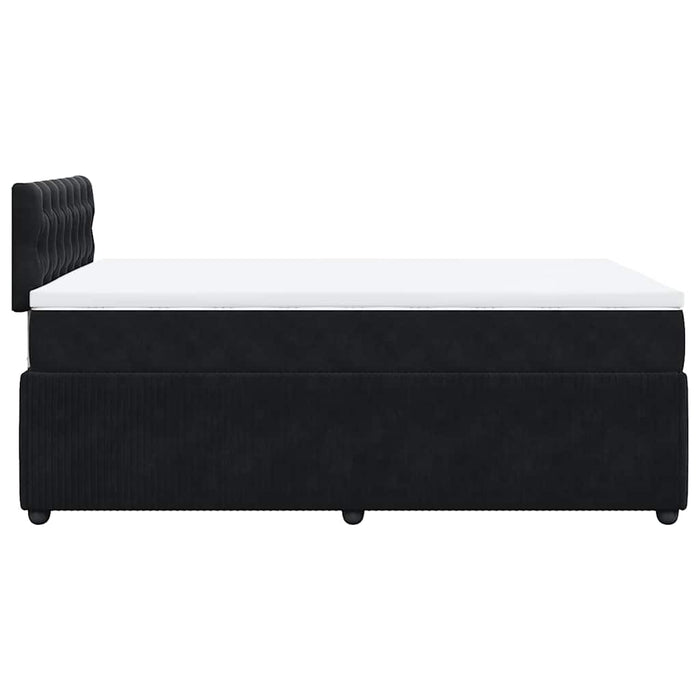 Pat box spring cu saltea, negru, 120x200 cm, catifea WALTI