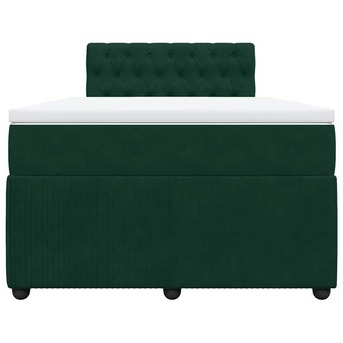 Pat box spring cu saltea, verde închis, 120x200 cm, catifea - WALTI WALTI