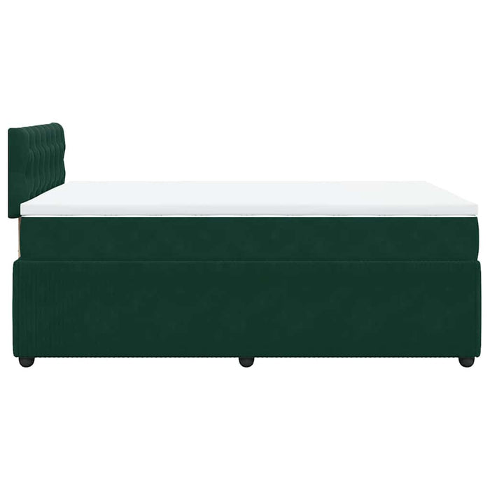 Pat box spring cu saltea, verde închis, 120x200 cm, catifea - WALTI WALTI