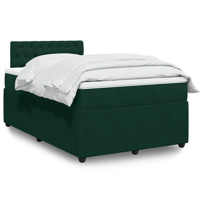 Pat box spring cu saltea, verde închis, 120x200 cm, catifea - WALTI WALTI
