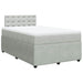 Pat continental cu saltea, gri deschis, 120x200 cm, catifea - WALTI WALTI