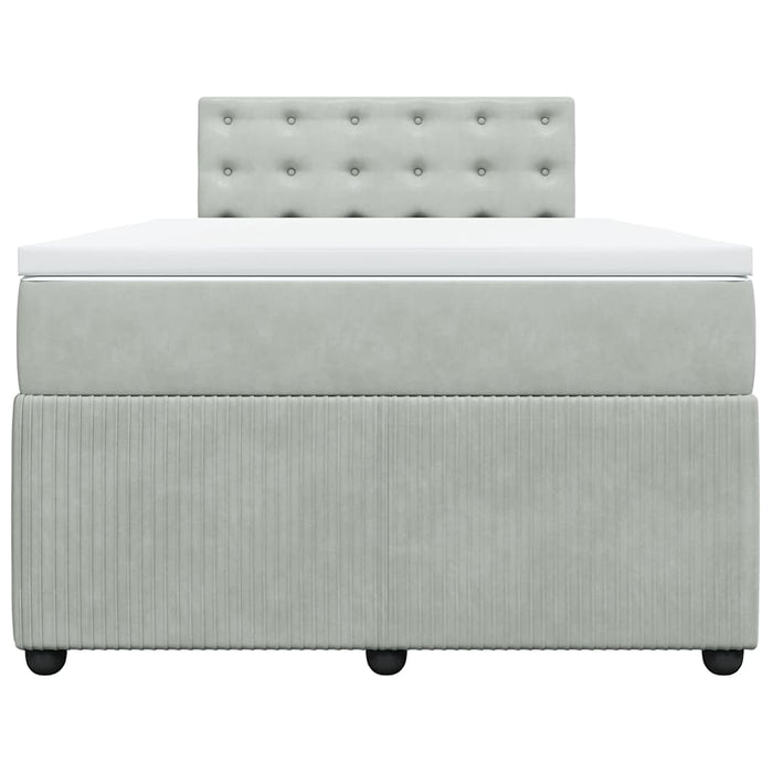 Pat continental cu saltea, gri deschis, 120x200 cm, catifea - WALTI WALTI