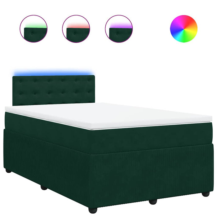 Pat box spring cu saltea, verde închis, 120x200 cm, catifea - WALTI WALTI