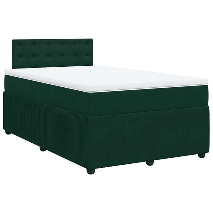 Pat box spring cu saltea, verde închis, 120x200 cm, catifea - WALTI WALTI