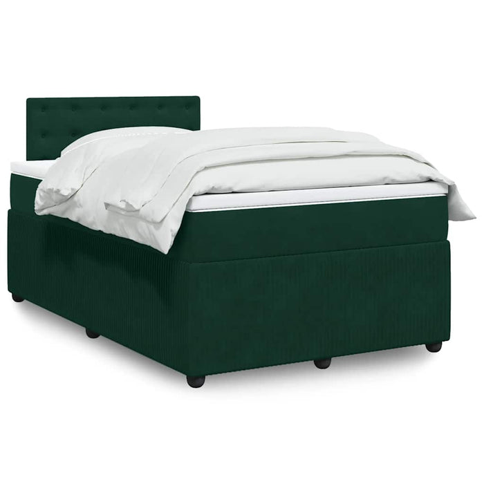 Pat box spring cu saltea, verde închis, 120x200 cm, catifea - WALTI WALTI