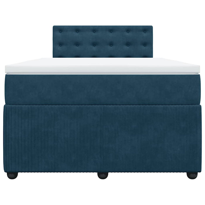 Pat box spring cu saltea, albastru, 120x200 cm, catifea - WALTI WALTI