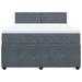 Pat box spring cu saltea, gri închis, 140x190 cm, catifea - WALTI WALTI